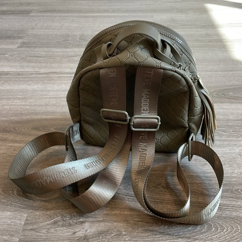 Steve Madden olive green mini backpack